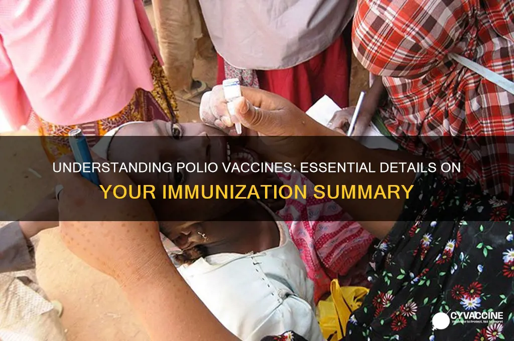 which are polio vaccines on the immunization summary