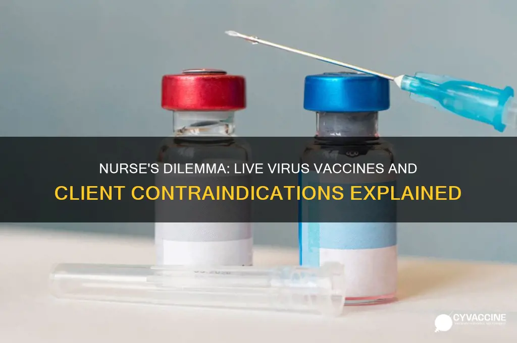 which client would the nurse question administering live virus vaccine
