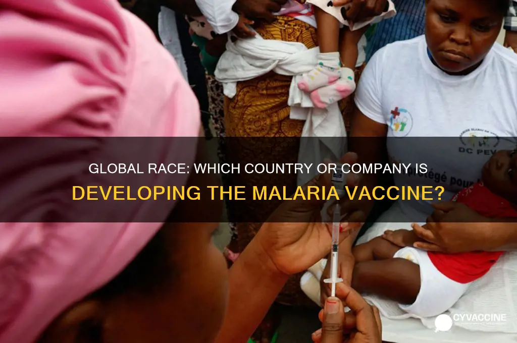 which country or company is developing malaria vaccine