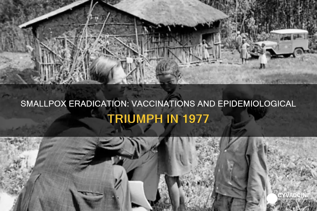 which disease did vaccinations and epidemiological success eradicate in 1977