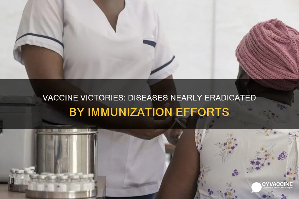 which diseases have been all but eradicated by vaccines