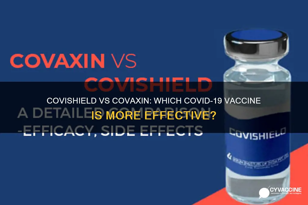 which is a better vaccine covishield or covaxin
