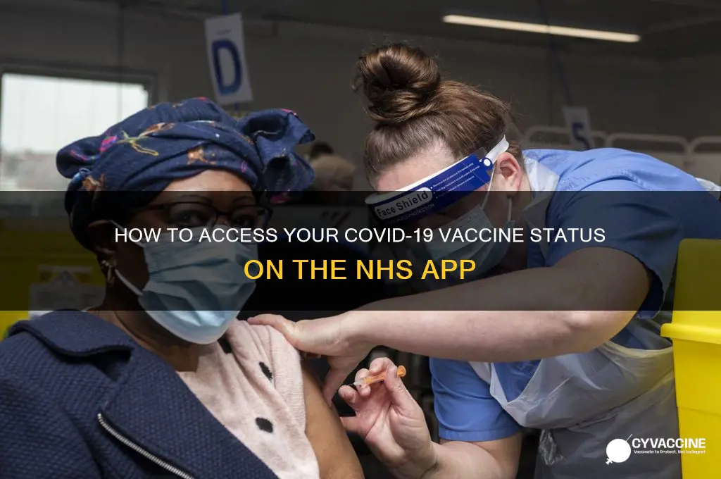 which is the nhs app to show vaccine status