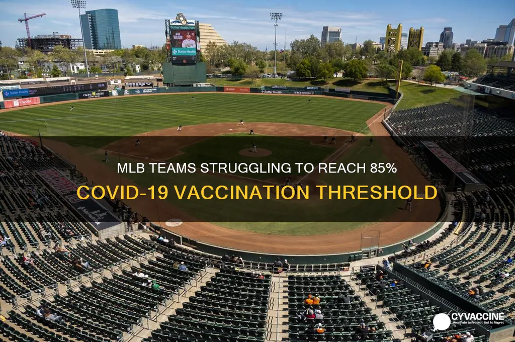 which mlb teams have not reached 85 vaccination
