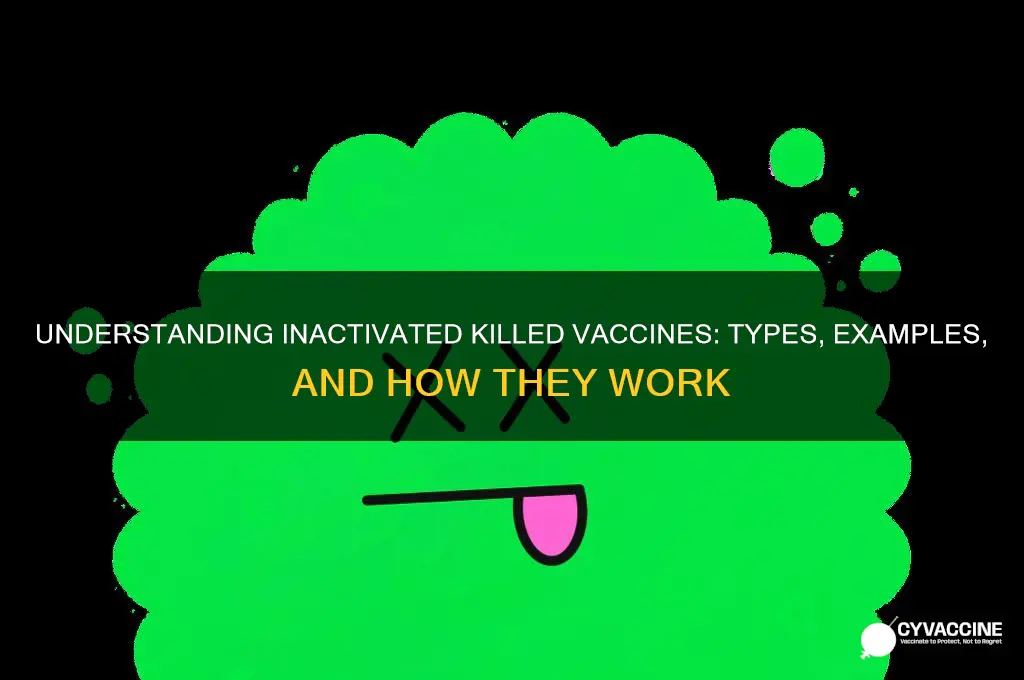 which of the following are inactivated killed vaccines