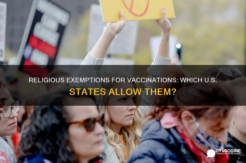 which states allow exceptions to vaccination for religious reasons