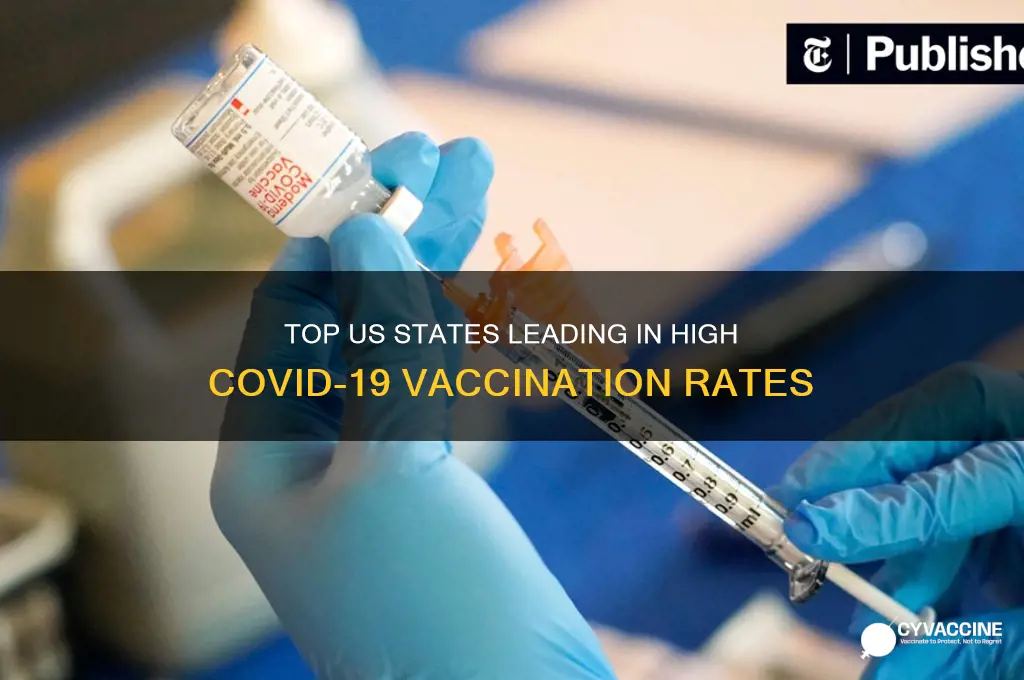 which states in us with very high vaccination rates