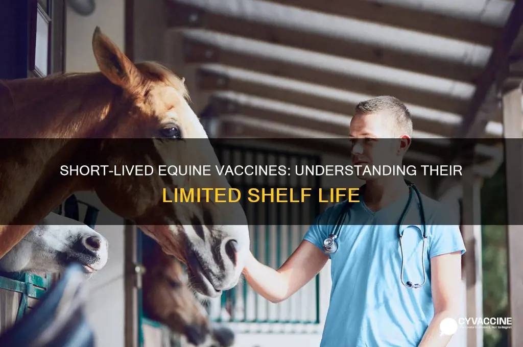 which type of equine vaccine has a short shelf life