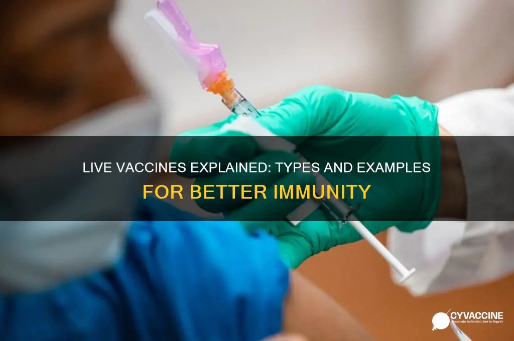 which types of vaccines are examples of live vaccines