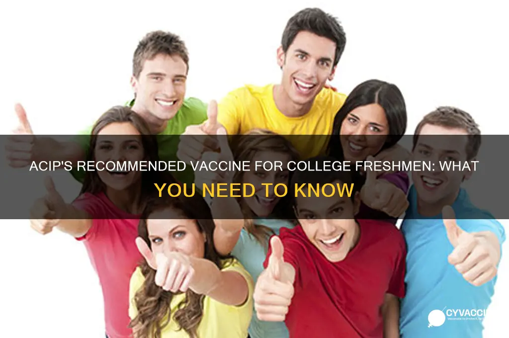 which vaccine does acip recommend for all college freshmen