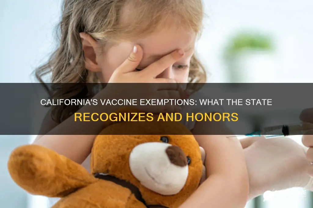which vaccine exemptions does the state of califfornia honors