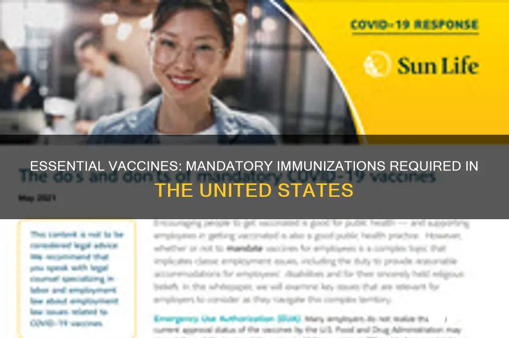 which vaccines are mandatory in the united states