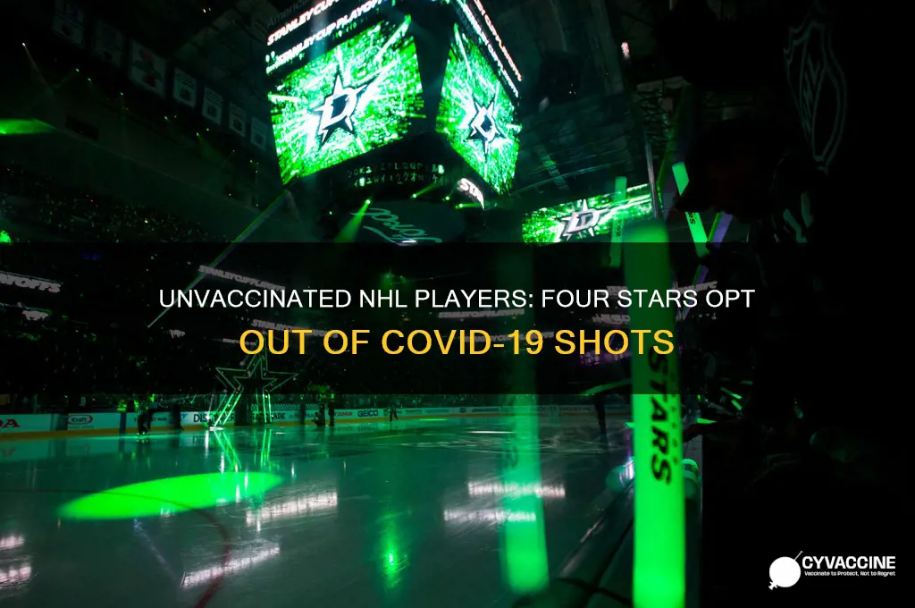 who are the 4 nhl players not vaccinated