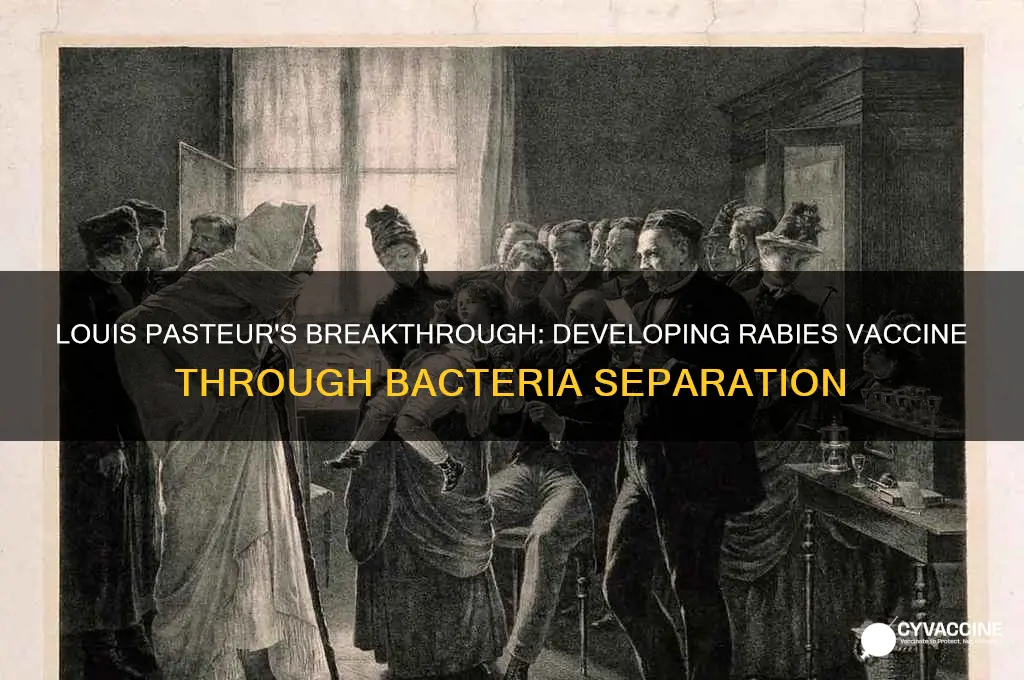 who developed a rabies vaccine by separating bacteria