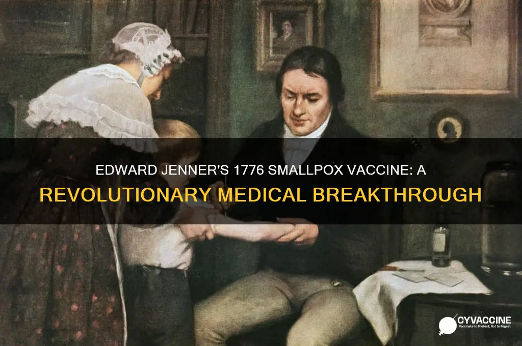 who developed a vaccine for smallpox in 1776