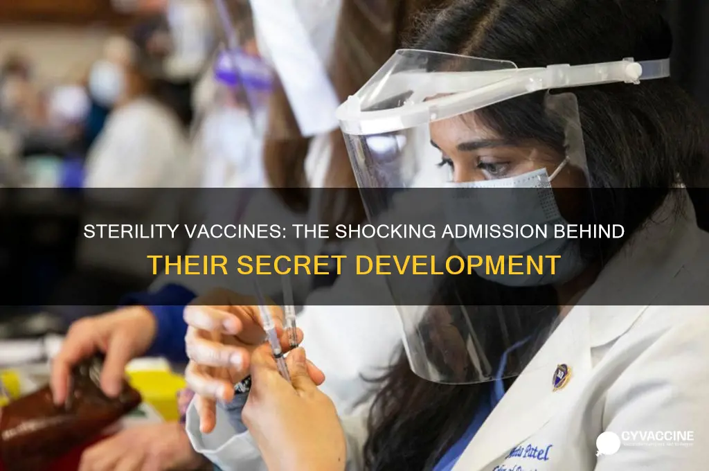 who finally admitted it had been developing the sterility vaccines