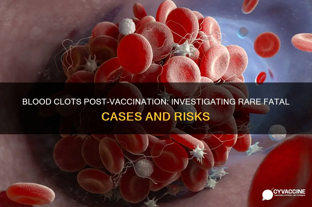 who has died from blood clots after vaccine