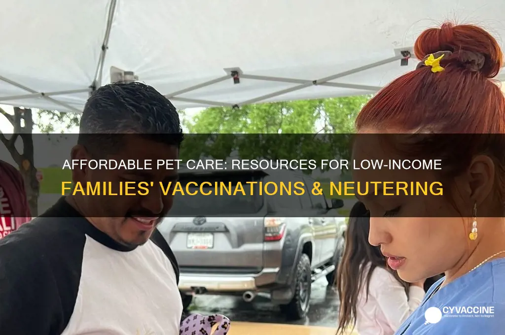 who helps low income familys with pet vaccinations and nutering