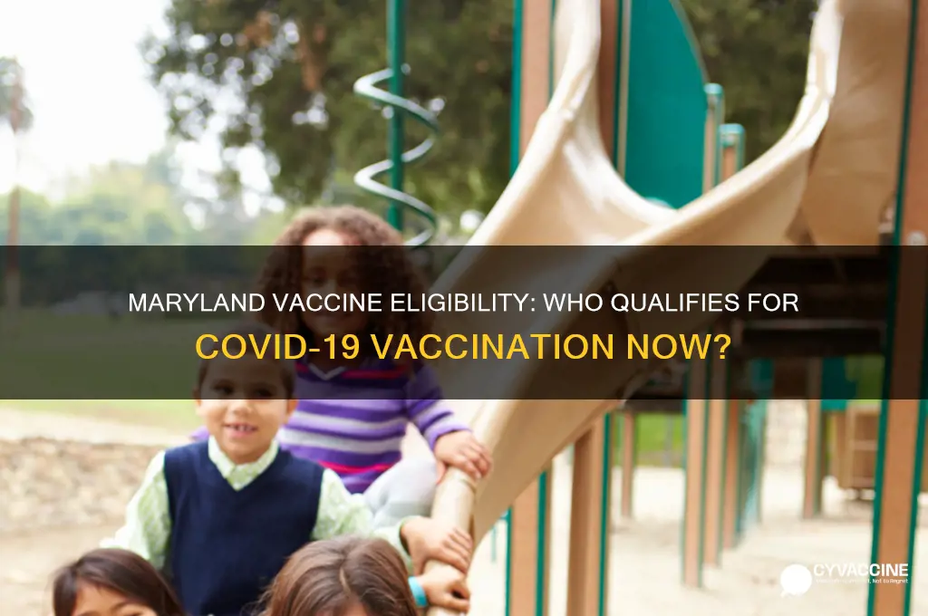 who is eligible for a vaccine in maryland