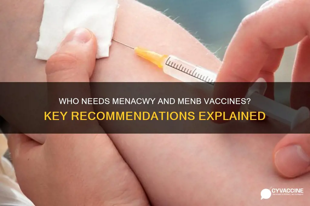 who is recommended for menacwy and menb vaccines