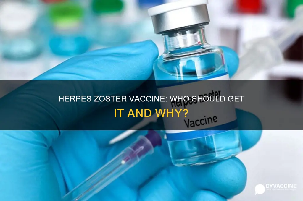 who is the herpes zoster vaccine recommended for