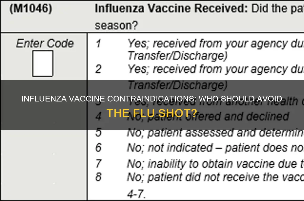 who is the influenza vaccine not recommended for