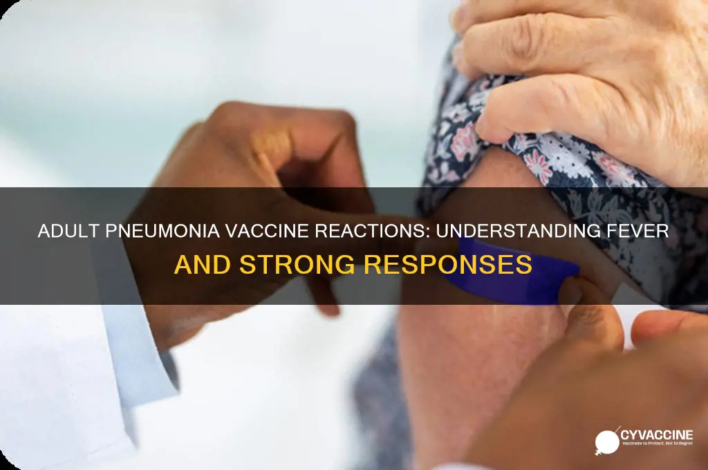 who reacts strongly to vaccines fever adult pneumonia