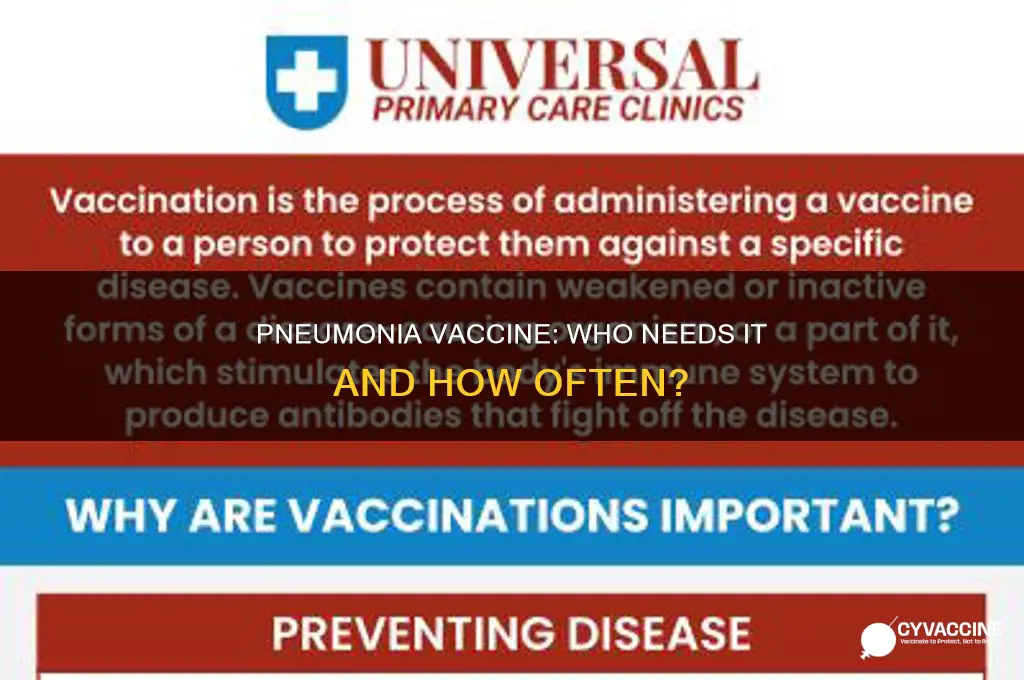 who should receive pneumonia vaccine and how often