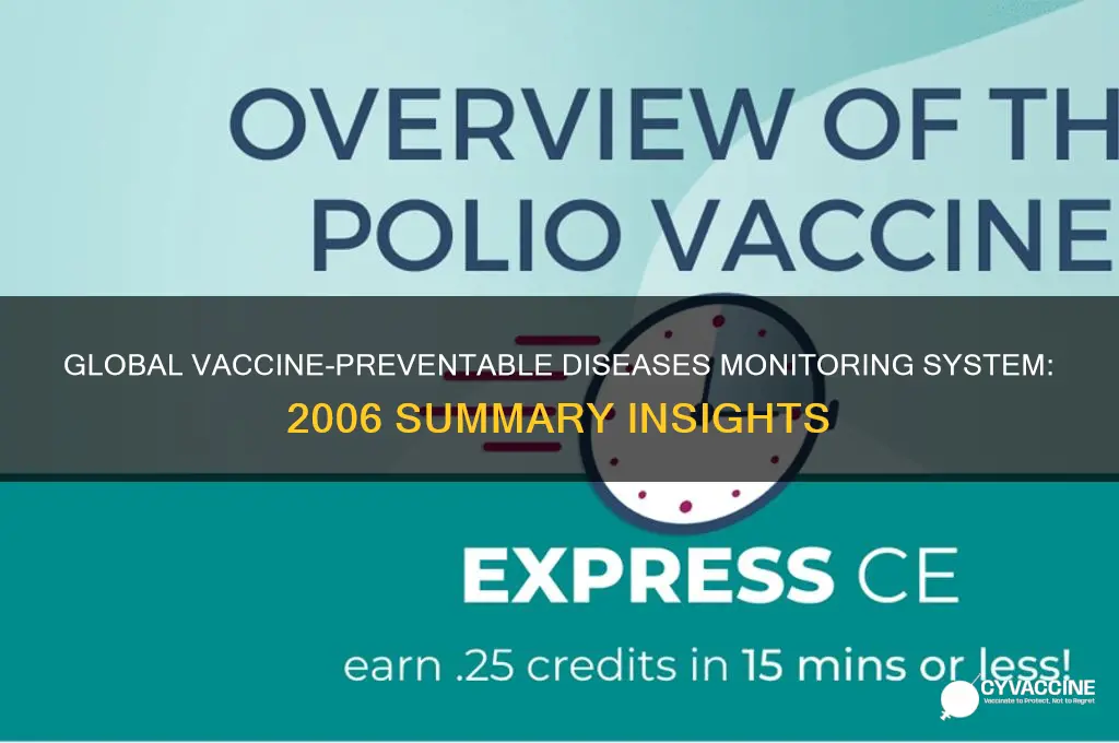 who vaccine-preventable diseases monitoring mystem 2006 global summary