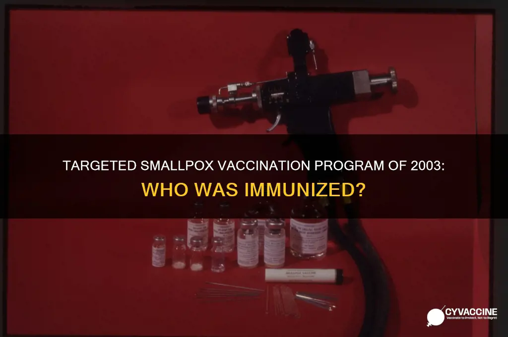 who was targeted smallpox vaccination program of 2003