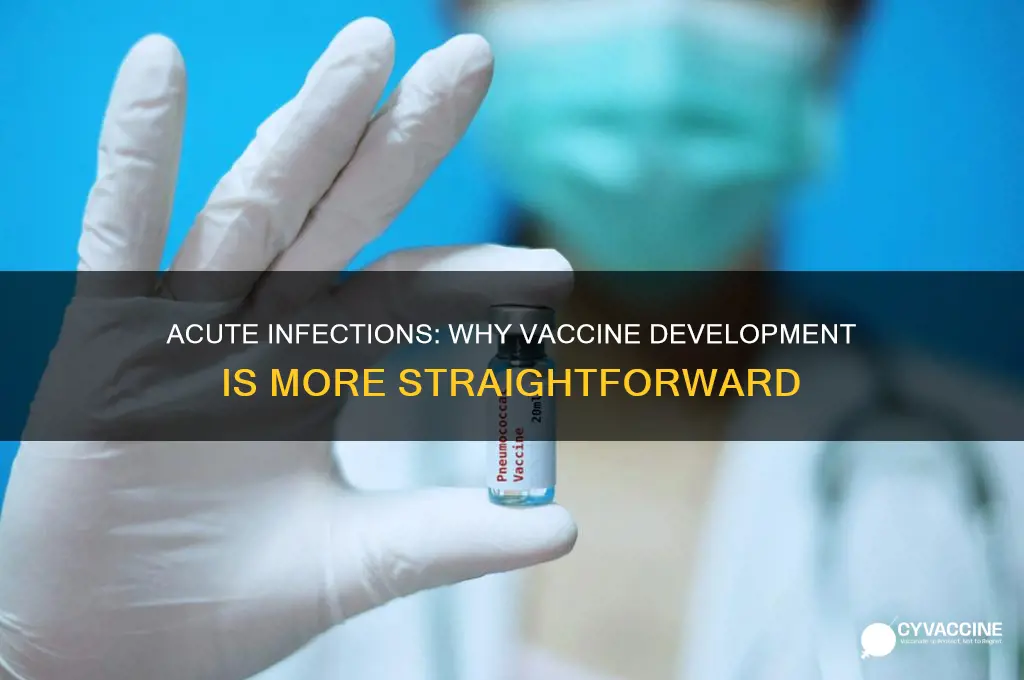 why are acute infections easier to develop vaccines