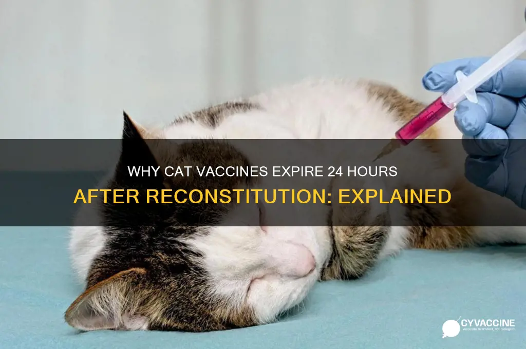 why are cat vaccines only good 24 hours after reconstitution