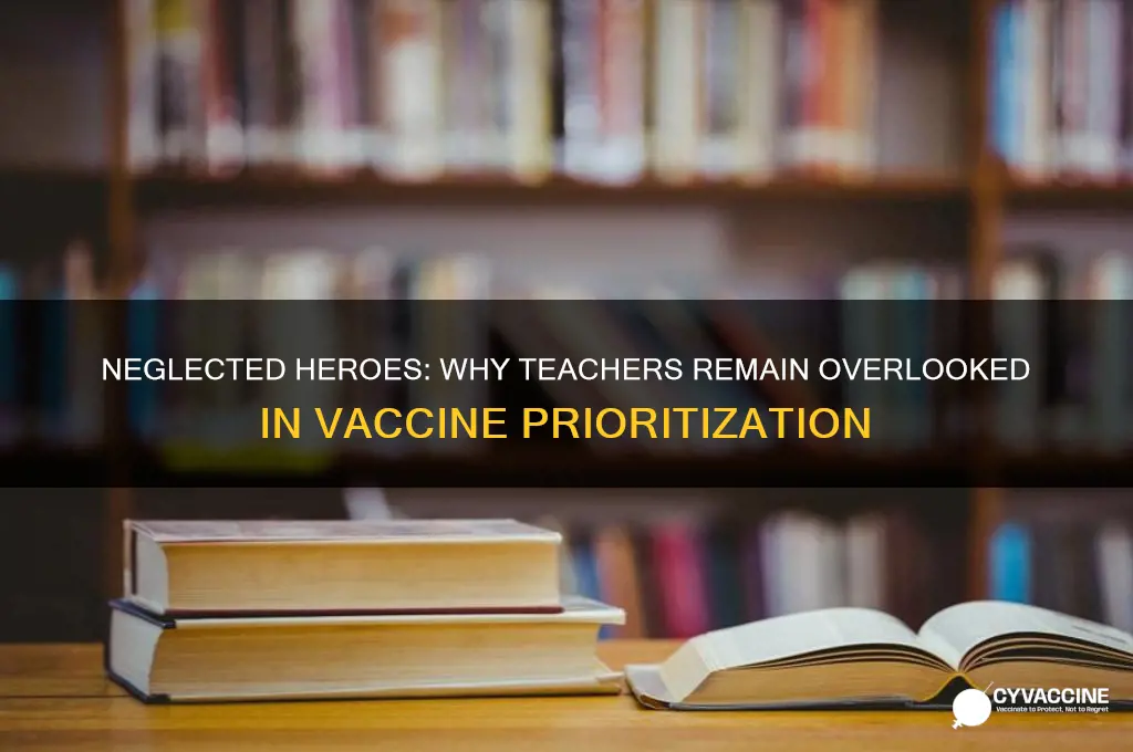 why are teachers not a priority for vaccine
