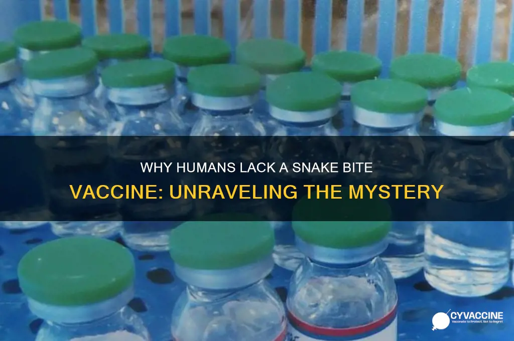 why are there no snake bite vaccine for humans
