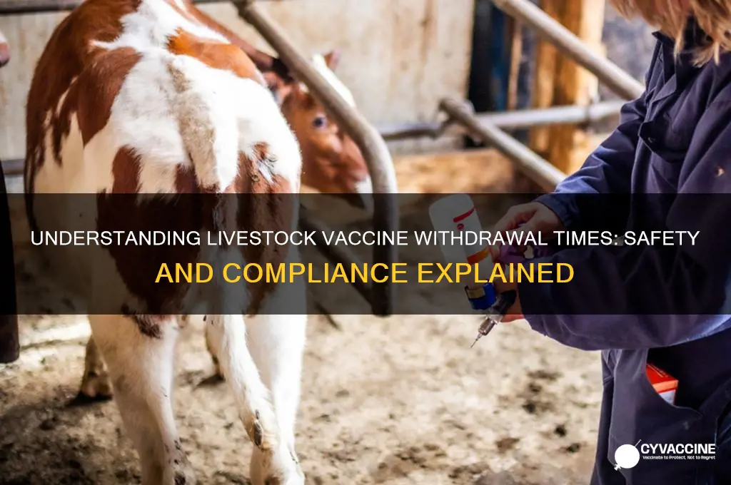 why are there withdrawal time for livestock vaccines