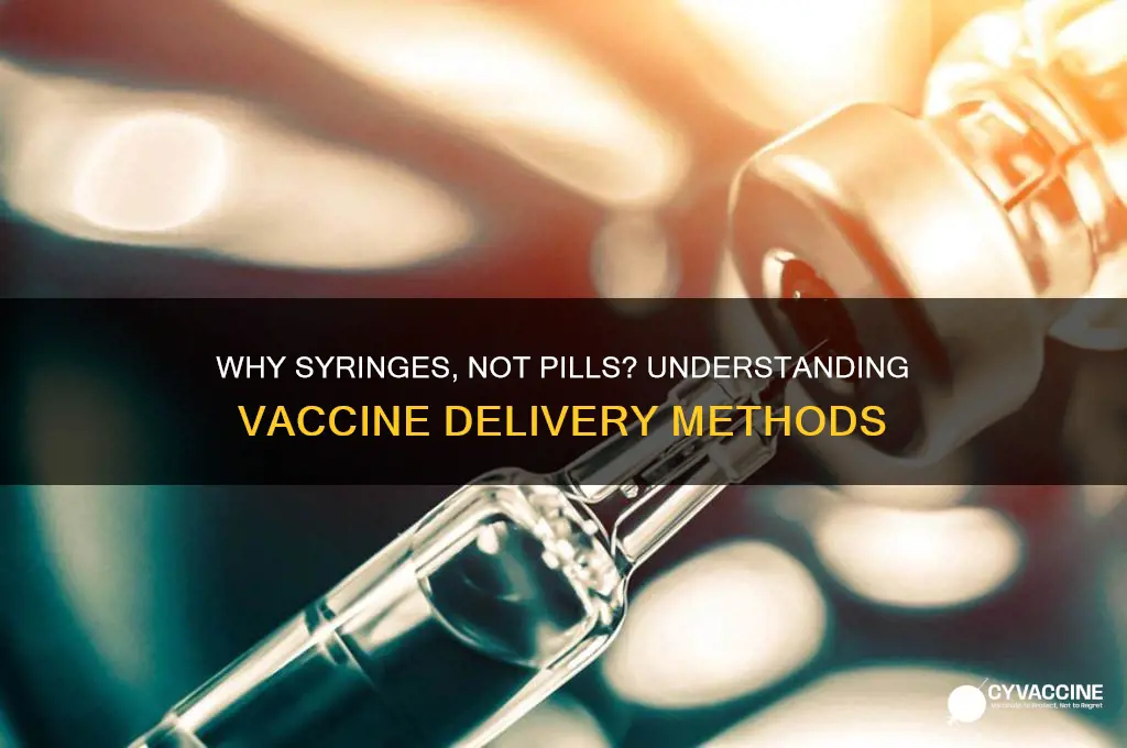 why are vaccines through syringes instead of pills