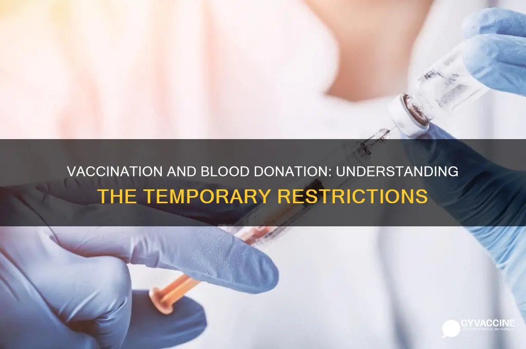 why cant you donate blood after a vaccination