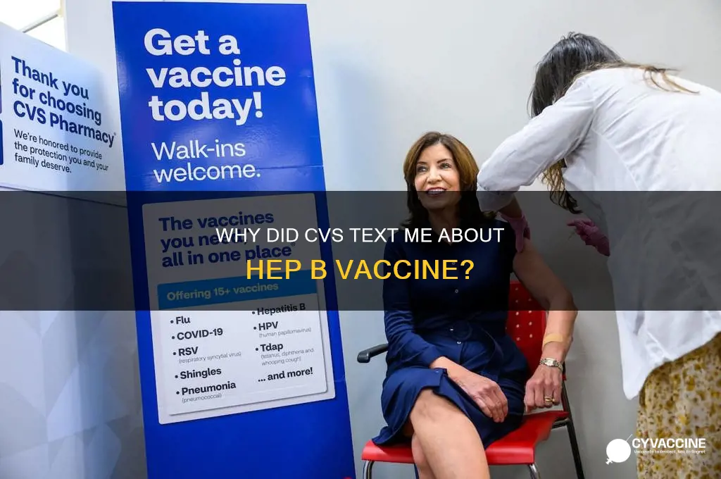 why did cvs text me about hep b vaccine