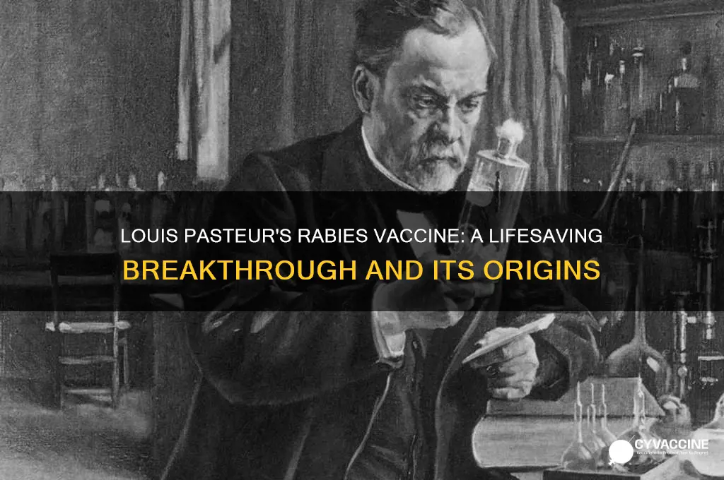 why did louis pasteur invent the rabies vaccine