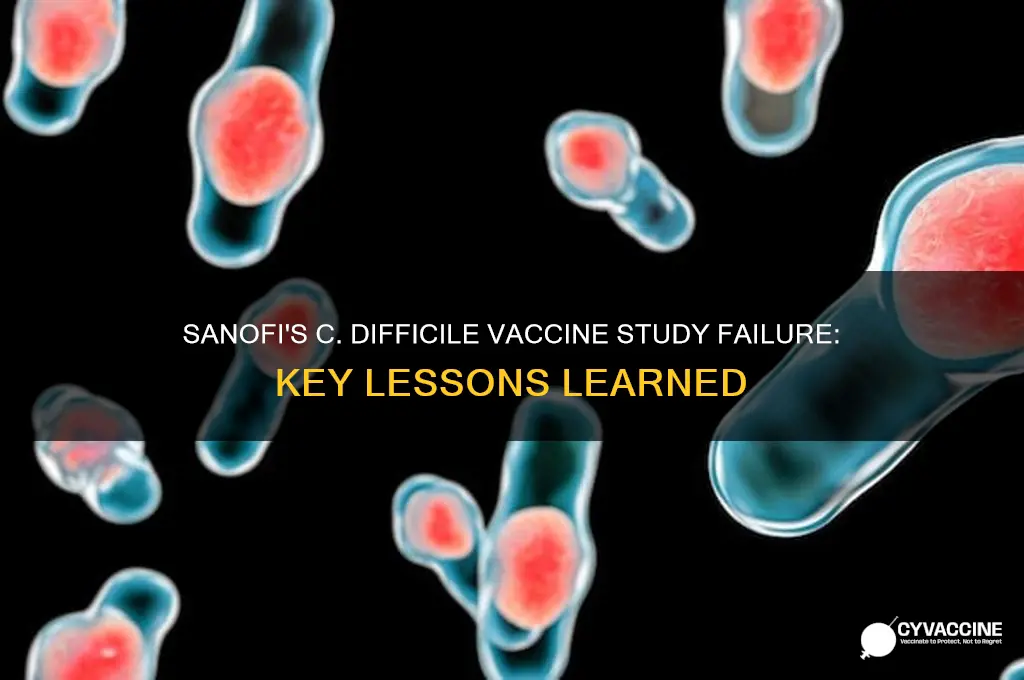 why did the sanofi c difficile vaccine study fail
