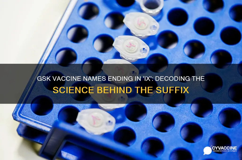 why do gsk vaccine names end in ix