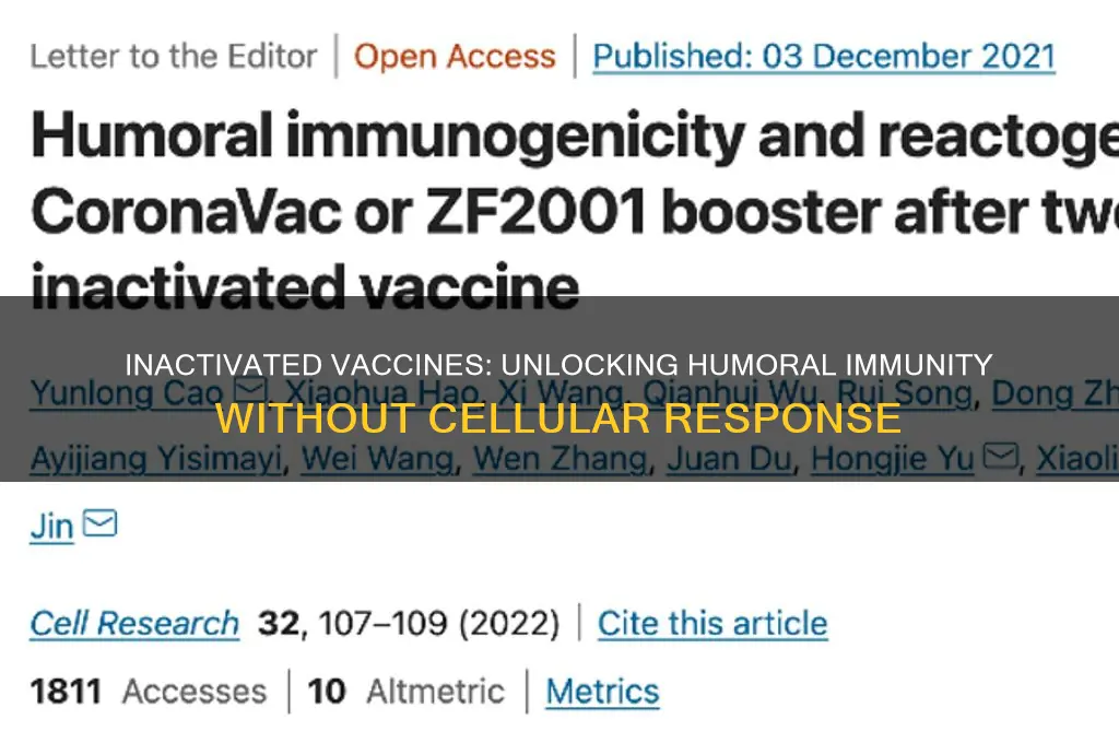 why does an inactivated vaccine induce only a humoral response